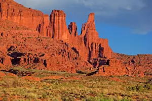 Fisher: 80187553 Fisher Towers - red sandstone cliffs and