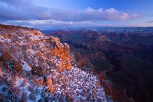 Canyons: 80187610 Grand Canyon - snow on Grand Canyon's South