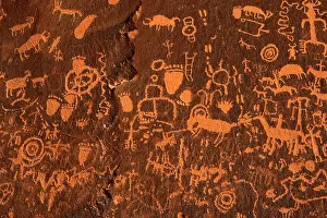 Carved: 80187850 Newspaper Rock - rock panel carved with