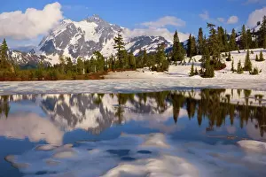 Shuksan: 80187899 Picture Lake - Mount Shuksan mirrored in