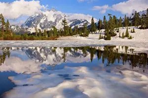 Shuksan: 80187900 Picture Lake - Mount Shuksan mirrored in