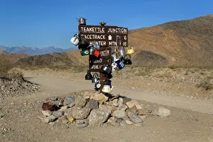 Junction: 80188130 Teakettle Junction - wooden road sign at