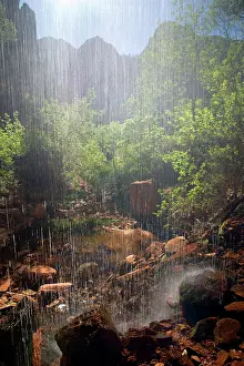 Rushing: 80188236 Weeping Rock - water is rushing over a