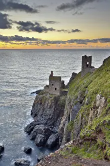 Botallack: 80188637 Seascape - The Crowns Engine Houses at
