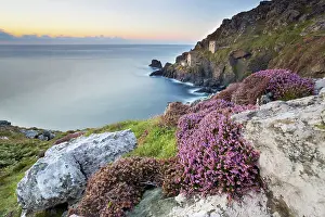 Cornwall: 80188641 Seascape - at sunset Botallack, Cornwall