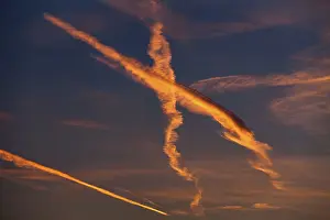2015: 80189537 Contrails - at sunset Lower Saxony, Germany