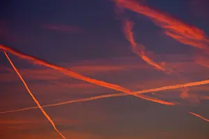 2015: 80189538 Contrails - at sunset Lower Saxony, Germany