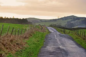 Lane: 80190134 Country Lane - at sunset Yorkshire Dales