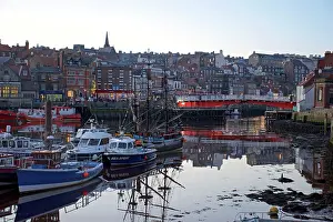 Whitby: 80190181 Whitby - harbour with boats and bridge