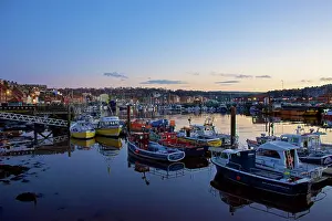 Whitby: 80190183 Whitby - harbour with boats and bridge