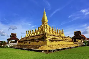Vientiane: 80191452 Pha That Luang gold Stupa, Vientiane, Laos
