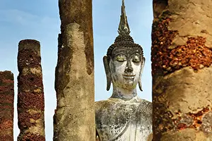 Buddha: 80191498 Buddha Statue at Wat Mahathat temple, Sukhotai