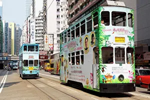 Cars: 80191541 Double -decker traditional tram in Hong