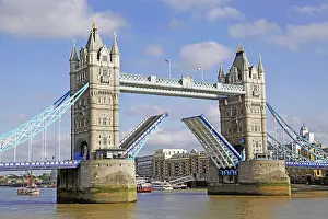 Opening: 80194233 Tower Bridge raised and opening London