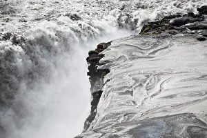 Dettifoss: 80195542 Dettifoss - with ice patterns Iceland Bill