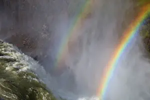 Gullfoss: 80195544 Gullfoss - waterfall with rainbow Iceland