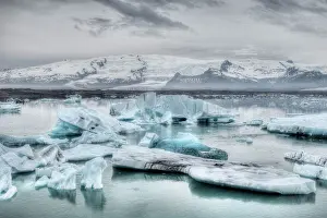 Jokulsarlon: 80195579 Blue Icebergs Jokulsarlon Lagoon, Iceland