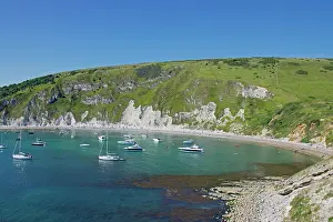 Scenics: 80196825 Lulworth Cove - bay / harbour with boats