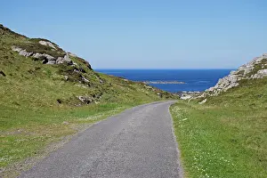 Lane: 80196854 Country Road - single track lane and seascape
