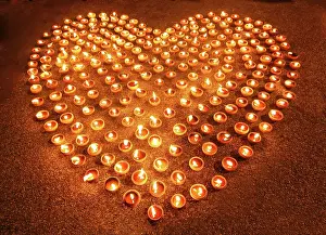 Made: 80197737 Love heart shape made out of candles and