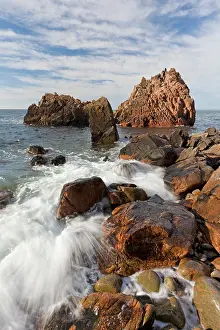 Skane: 80199062 Rocks and Cliffs - at coastline Visitgrotta