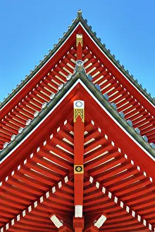 Asakusa: 80199177 Painted wooden roof beams Asakusa Jinja