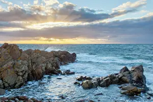 Skne: 80200104 Seascape - rocks at the coast Hovs Hallar