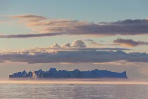 Jacobshavn: 80200156 Icebergs - in fog Ilulissat Icefjord, Greenland