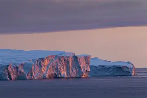 Ilulissat: 80200174 Icebergs - at sunset Ilulissat Icefjord