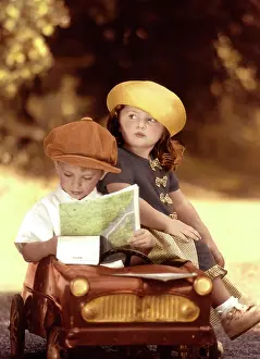 Frederic Rolland: 80200281 Children - boy and girl wearing hats in