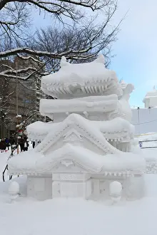 Sculpture: 80200334 Ice Sculpture - Traditional Japanese Temple