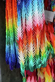Cranes: 80200360 Colourful paper cranes in the Hiroshima