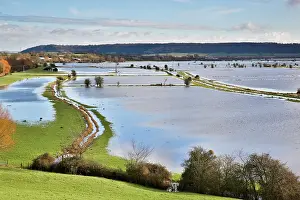 Flood: 80200530 Flooding - view from Burrow Mump in winter