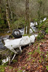 Accident: Abandoned Car at river side