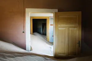 Eerie: An abandoned sand-filled room in the ghost town of Kolmansko