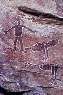 Aborigine: Aboriginal Rock Art - Emu - Brush turkey and Spirit Figures