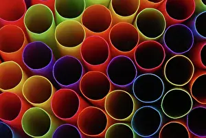 Beverage: Abstract of ends of multicolored drinking