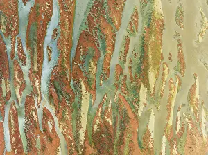Tides: Abstract patterns at low tide in the marshland of the Walvis Bay lagoon