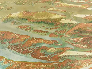 Tides: Abstract patterns at low tide in the marshland of the Walvis Bay lagoon