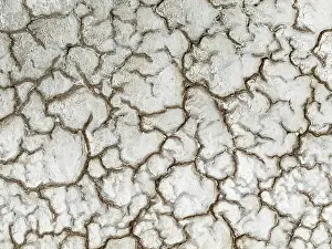 Mud Cracks: Abstract patterns of saline deposits at the salt works of Walvis Bay