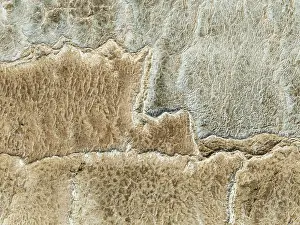 Salt Patterns: Abstract patterns of saline deposits at the salt works of Walvis Bay