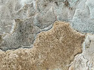 Salt Patterns: Abstract patterns of saline deposits at the salt works of Walvis Bay
