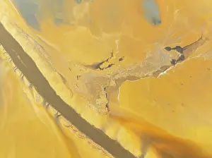 Pollution: Abstract patterns in a waste pond in the mineral-rich area of the Rio Tinto mines