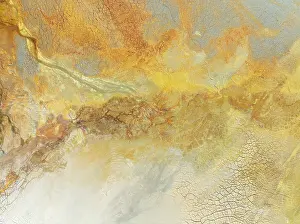 Pollution: Abstract patterns in a waste pond in the mineral-rich area of the Rio Tinto mines