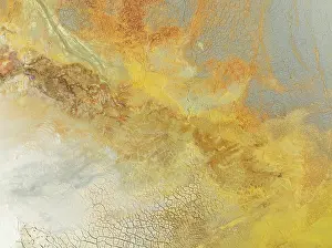 Pollution: Abstract patterns in a waste pond in the mineral-rich area of the Rio Tinto mines