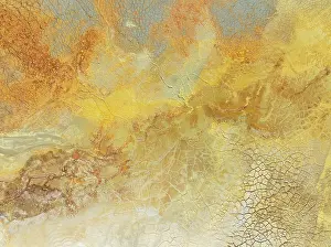 Pollution: Abstract patterns in a waste pond in the mineral-rich area of the Rio Tinto mines