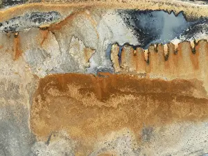 Salt Pan: Abstract saline patterns at the edge of the Walvis Bay salt works