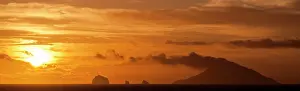 Seascapes: Active Volcano Whakaari at sunrise