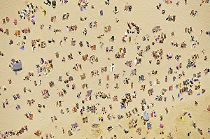 Bondi: Aerial - Beachgoers, Bondi Beach on a fine day
