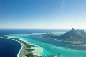Tahiti: Aerial of Bora Bora in the Society Islands